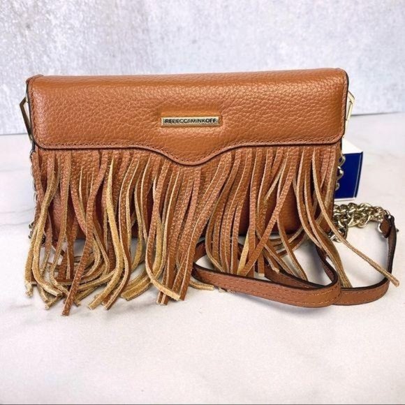 Rebecca Minkoff Fringe Brown Phone Crossbody